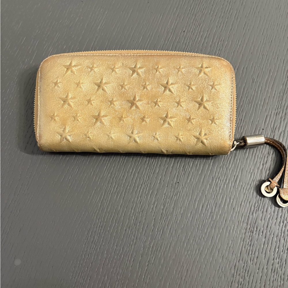 Jimmy Choo Gold Quilted Wallet